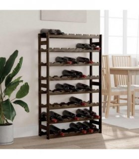 vidaXL Wine Rack for 56 Bottles Black Solid Wood Pine