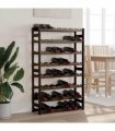vidaXL Wine Rack for 56 Bottles Black Solid Wood Pine