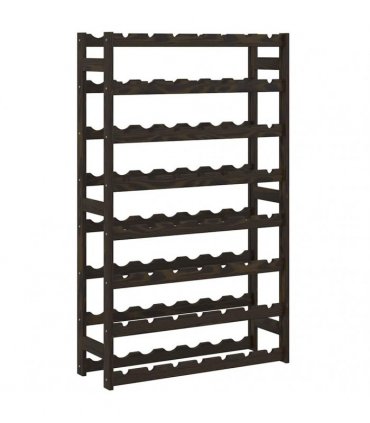 vidaXL Wine Rack for 56 Bottles Black Solid Wood Pine