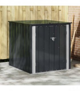 vidaXL Garden Storage Box Black 101.5 x 107 x 100 cm Steel