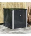 vidaXL Garden Storage Box Black 101.5 x 107 x 100 cm Steel