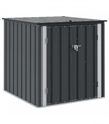 vidaXL Garden Storage Box Black 101.5 x 107 x 100 cm Steel