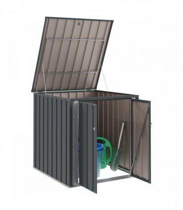 vidaXL Garden Storage Box Black 101.5 x 107 x 100 cm Steel