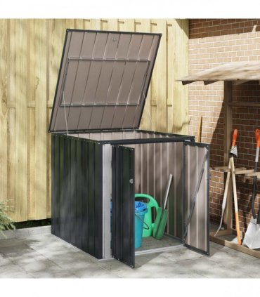 vidaXL Garden Storage Box Black 101.5 x 107 x 100 cm Steel