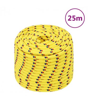 vidaXL Boat Rope Yellow 12 mm 25 m Polypropylene