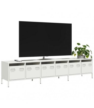 vidaXL TV Cabinet White 202x39x43.5 cm Cold-rolled Steel