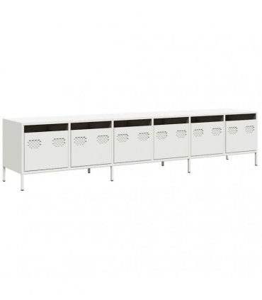 vidaXL TV Cabinet White 202x39x43.5 cm Cold-rolled Steel