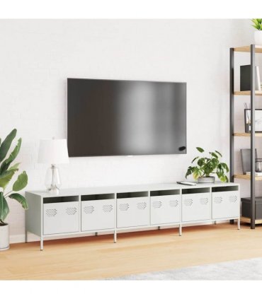 vidaXL TV Cabinet White 202x39x43.5 cm Cold-rolled Steel