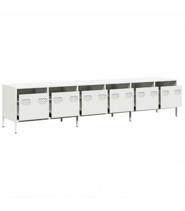 vidaXL TV Cabinet White 202x39x43.5 cm Cold-rolled Steel