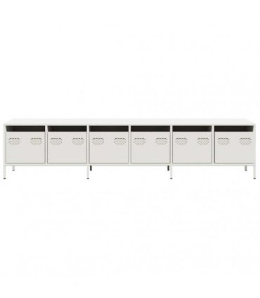 vidaXL TV Cabinet White 202x39x43.5 cm Cold-rolled Steel