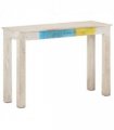 vidaXL Console Table White 115x35x77 cm Rough Mango Wood