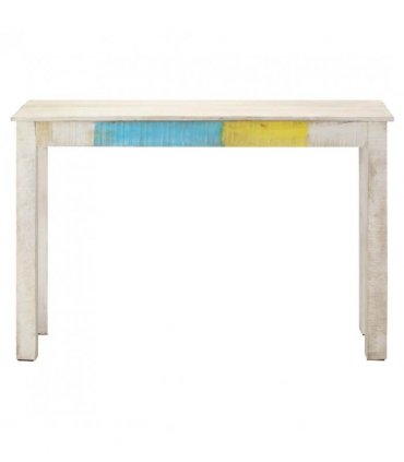 vidaXL Console Table White 115x35x77 cm Rough Mango Wood