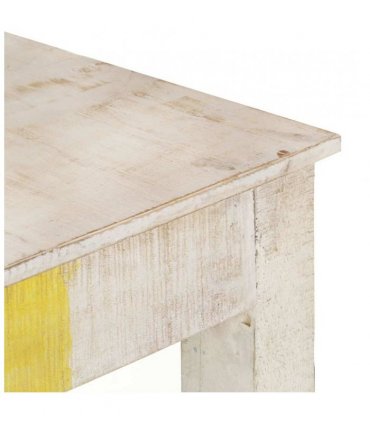 vidaXL Console Table White 115x35x77 cm Rough Mango Wood