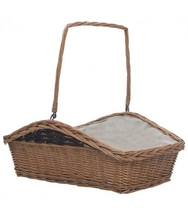 vidaXL Firewood Basket with Handle 61.5x46.5x58 cm Brown Willow