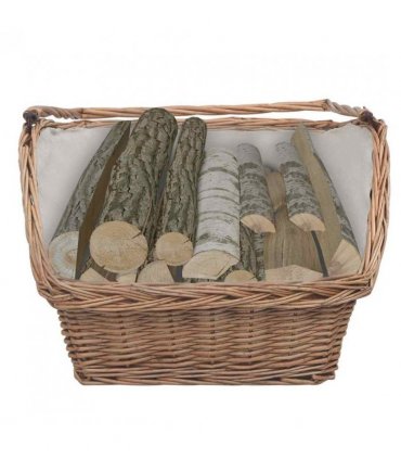vidaXL Firewood Basket with Handle 61.5x46.5x58 cm Brown Willow