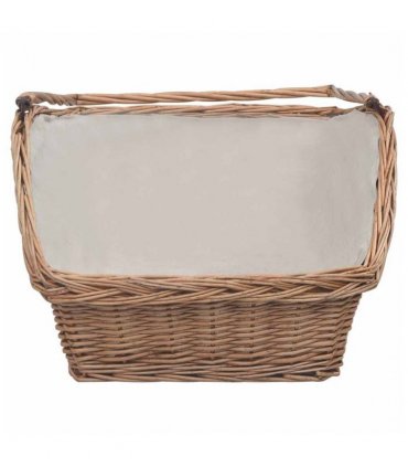 vidaXL Firewood Basket with Handle 61.5x46.5x58 cm Brown Willow