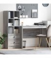 vidaXL Desk with Drawer 2 pcs Grey Sonoma