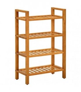 vidaXL Shoe Rack with 4 Shelves 50x27x80 cm Solid Oak Wood