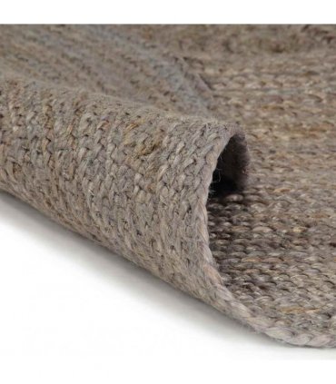 vidaXL Handmade Rug Jute Round 90 cm Grey