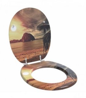 vidaXL Soft-Close Toilet Seat Orange 44 x 38 cm MDF board