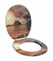 vidaXL Soft-Close Toilet Seat Orange 44 x 38 cm MDF board