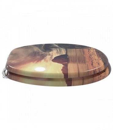 vidaXL Soft-Close Toilet Seat Orange 44 x 38 cm MDF board
