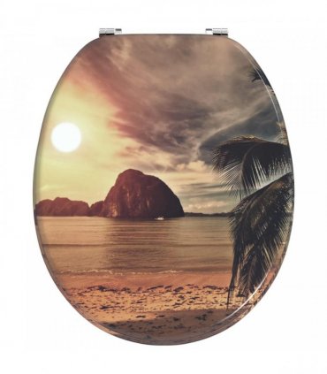 vidaXL Soft-Close Toilet Seat Orange 44 x 38 cm MDF board