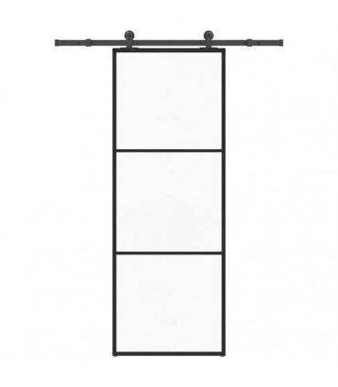 vidaXL Sliding Door with Hardware Set 76x205 cm ESG Glass&Aluminium