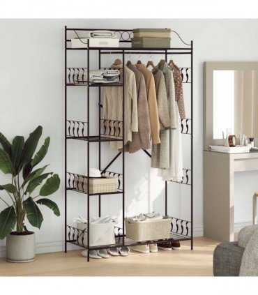 vidaXL Open Wardrobe with Shelf Black 101 x 43 x 188 cm Steel