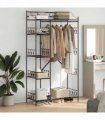 vidaXL Open Wardrobe with Shelf Black 101 x 43 x 188 cm Steel