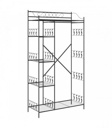vidaXL Open Wardrobe with Shelf Black 101 x 43 x 188 cm Steel