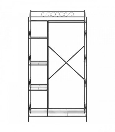 vidaXL Open Wardrobe with Shelf Black 101 x 43 x 188 cm Steel
