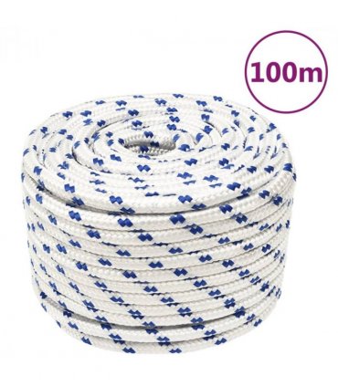 vidaXL Boat Rope White 14 mm 100 m Polypropylene