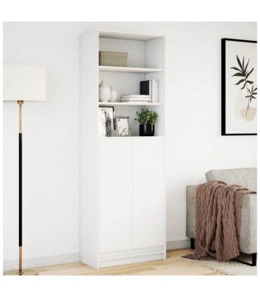 vidaXL Highboard with LED White 69x32.5x200 cm Engineered Wood