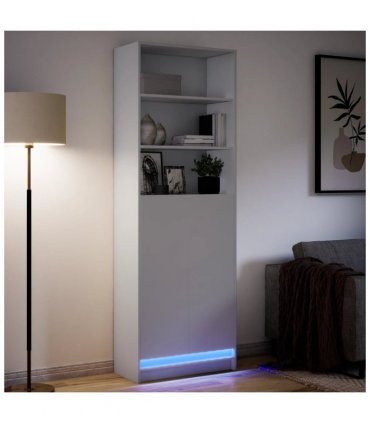 vidaXL Highboard with LED White 69x32.5x200 cm Engineered Wood