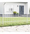 vidaXL Garden Fence 3 pcs White 5.1 x 0.6 m Powder-coated Steel