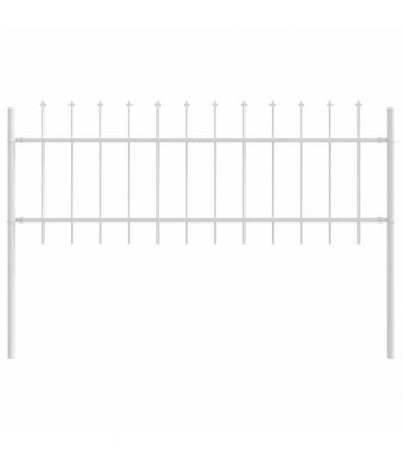 vidaXL Garden Fence 3 pcs White 5.1 x 0.6 m Powder-coated Steel