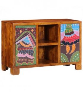 vidaXL Sideboard Multicolour 90x35x60 Solid Wood Acacia