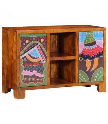 vidaXL Sideboard Multicolour 90x35x60 Solid Wood Acacia