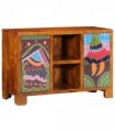 vidaXL Sideboard Multicolour 90x35x60 Solid Wood Acacia