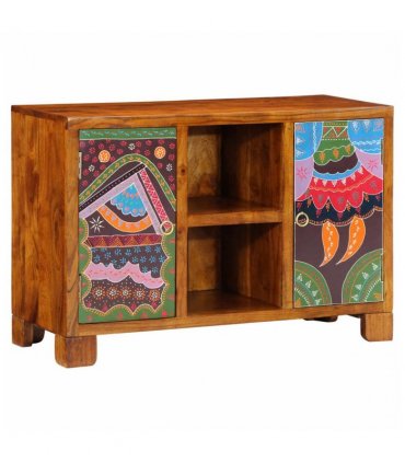 vidaXL Sideboard Multicolour 90x35x60 Solid Wood Acacia