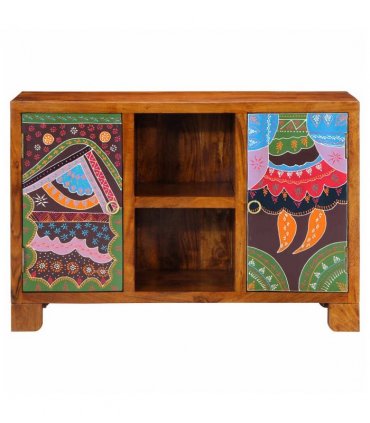 vidaXL Sideboard Multicolour 90x35x60 Solid Wood Acacia