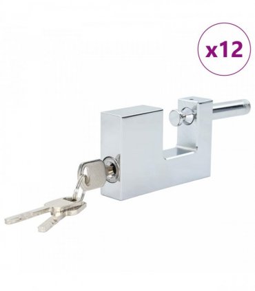 vidaXL Padlock 12 pcs Silver Steel