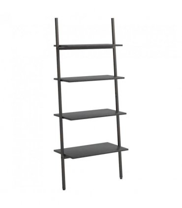 vidaXL 4-Tier Leaning Shelf Black 64x34x150.5 cm