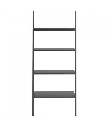vidaXL 4-Tier Leaning Shelf Black 64x34x150.5 cm