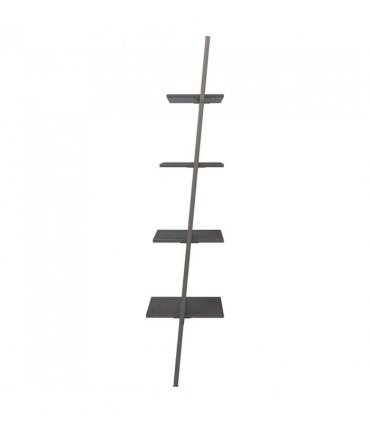 vidaXL 4-Tier Leaning Shelf Black 64x34x150.5 cm