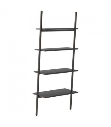 vidaXL 4-Tier Leaning Shelf Black 64x34x150.5 cm