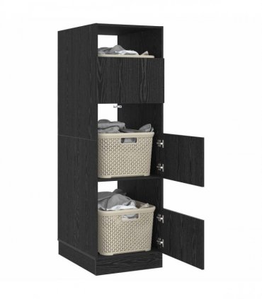 vidaXL Laundry Cabinet Black Oak 50 x 68 x 162 cm Engineered wood