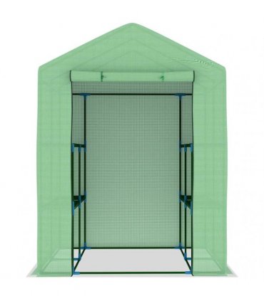 vidaXL Greenhouse | Green | Polyethylene mesh fabric | Large | Shelving