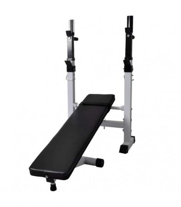 vidaXL Workout Bench with Weight Rack, Barbell and Dumbbell Set 60.5kg